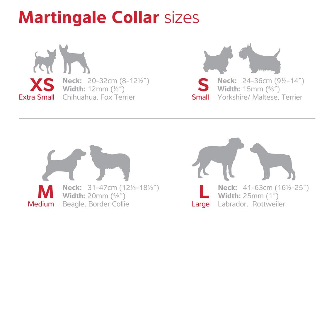 Red Dingo Half Check (Martingale) Hundehalsband Basic - Sam & Emma